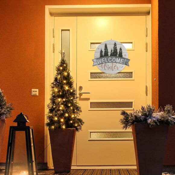 Sfozstra Winter Welcome Sign, "Welcome Winter" Front Door Decorative Sign - Picture 7 of 7